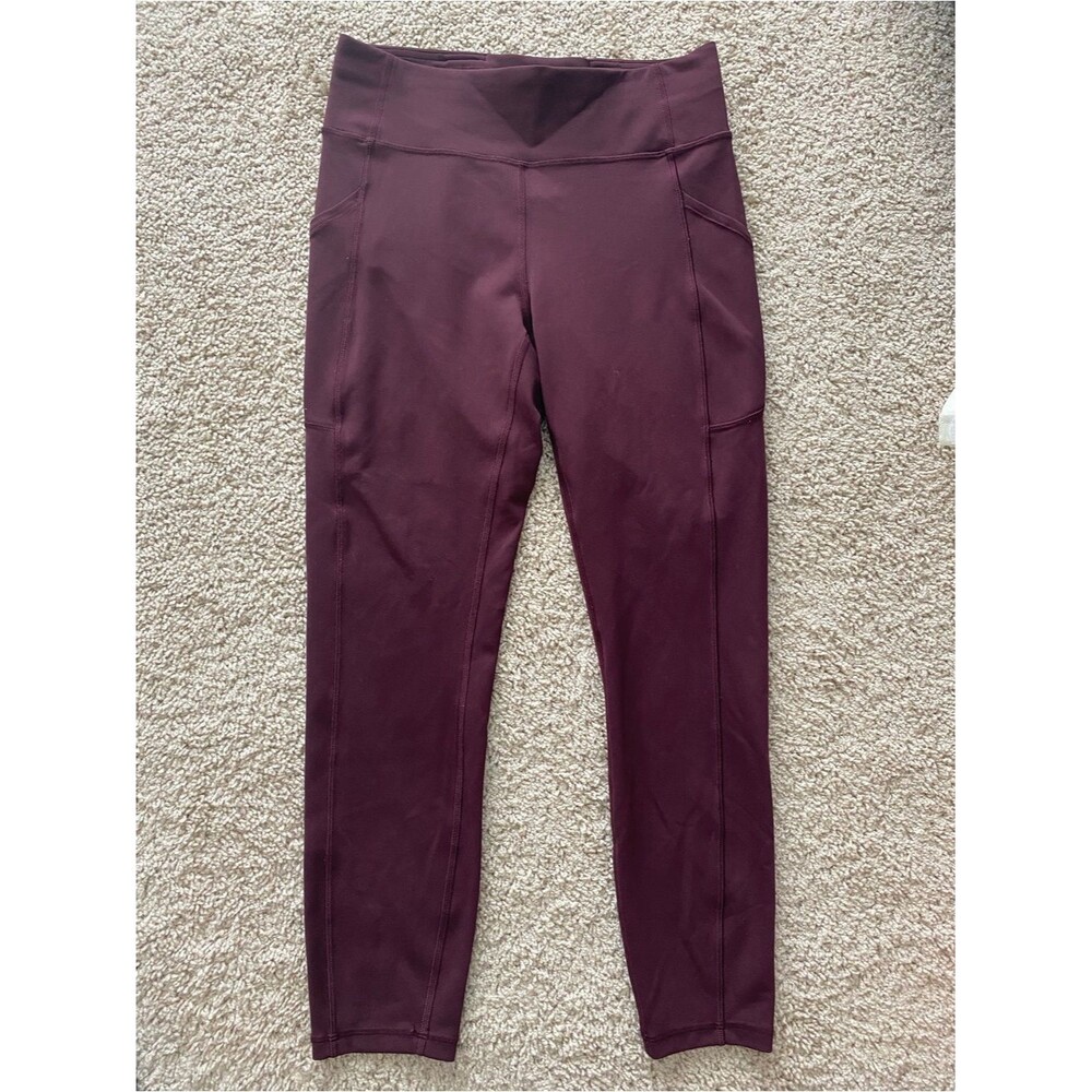 Lululemon Invigorate High-Rise Tight Workout Leggings 8 Medium Maroon Burgundy - Picture 4 of 9